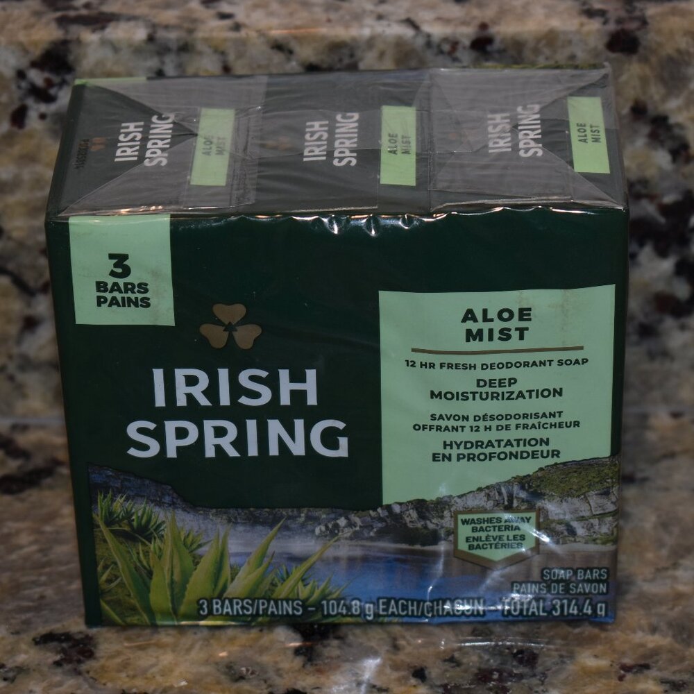 Irish Spring Aloe Mist (3) 3.7 oz Bar Pack